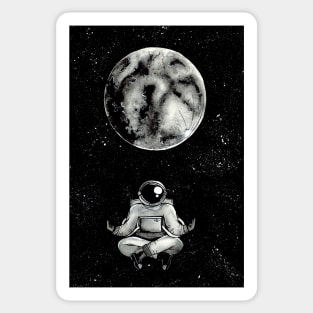 Meditating astronaut in space Sticker